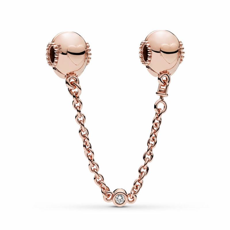 Pandora Rose™ Embossed Hearts Safety Chain Canada (73NTPRCQA)